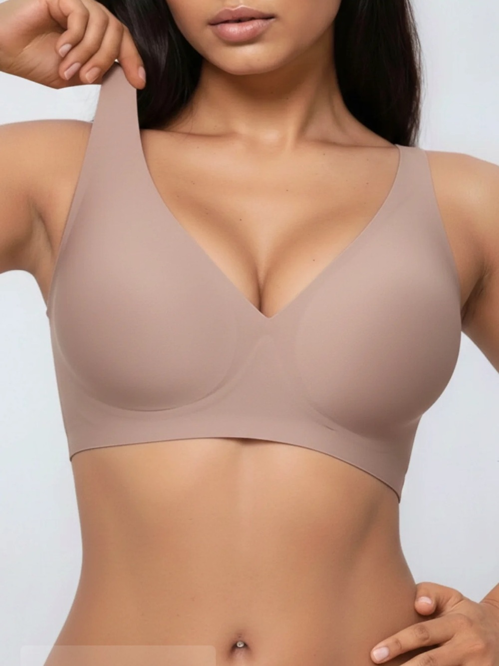 Madame Muse Wireless Lifting Jelly Bra - Wireless Bra - Taupe - Size Medium NWT
